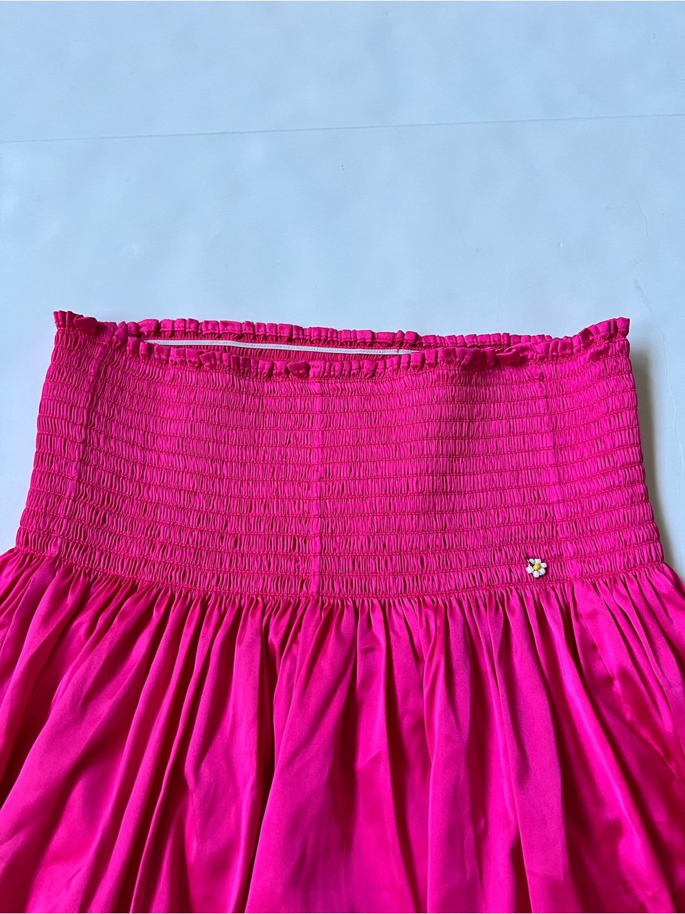 Natural Life Hot Pink Girly Smocked Boho Hippie Beach Daisy Mini Skirt Small - Picture 6 of 15
